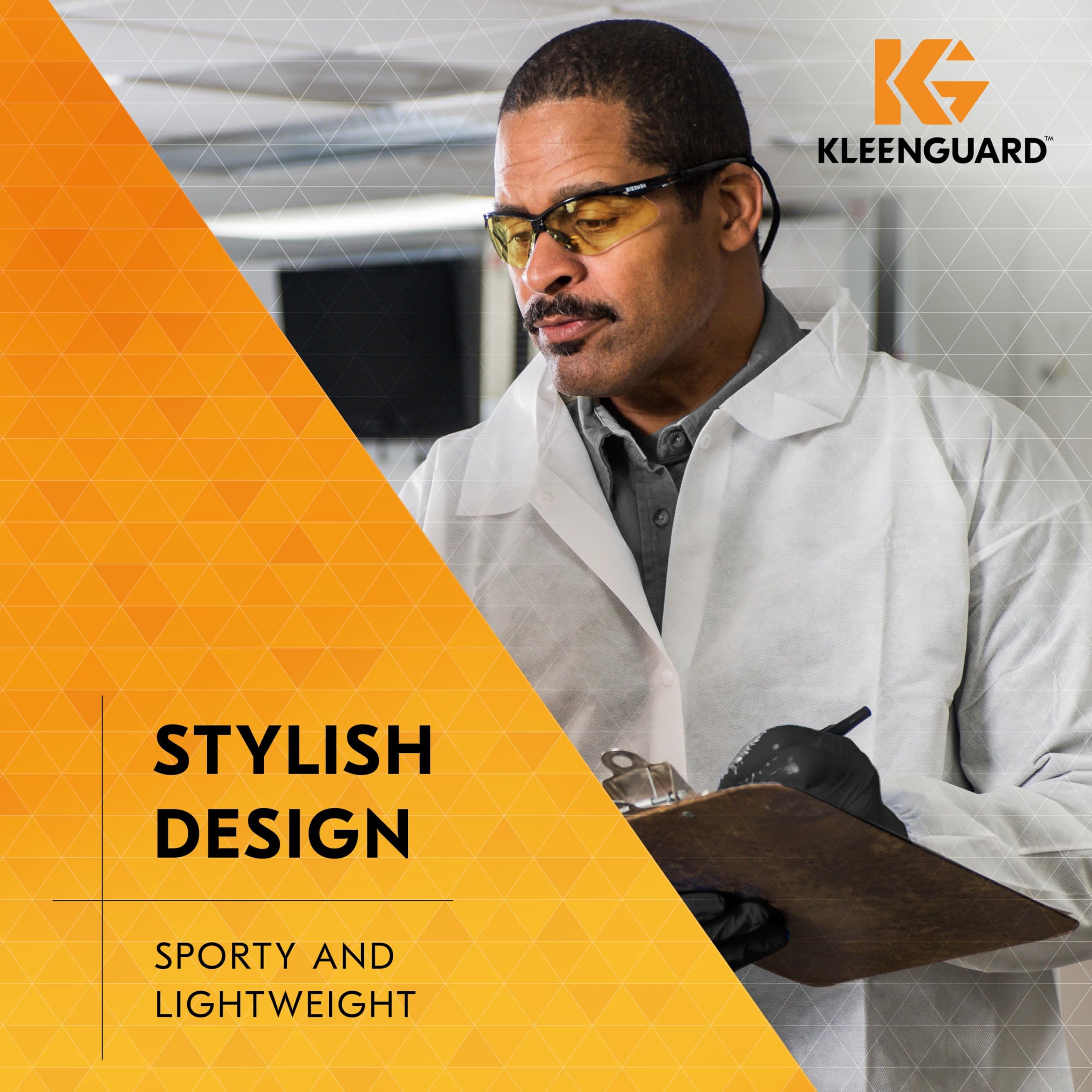 KleenGuard Nemesis soft temples enhance comfort for long shifts.