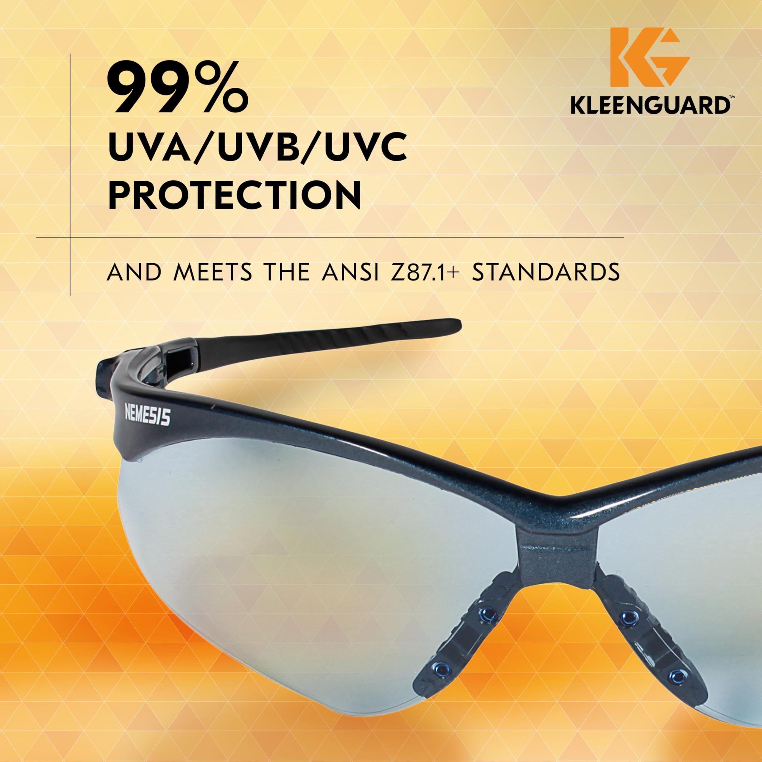 KleenGuard Nemesis soft temples provide comfortable wear during long shifts.