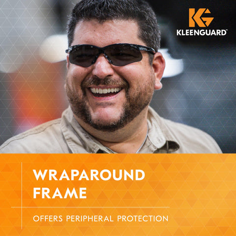 KleenGuard Nemesis wraparound design with 8-base curve for expanded peripheral coverage.
