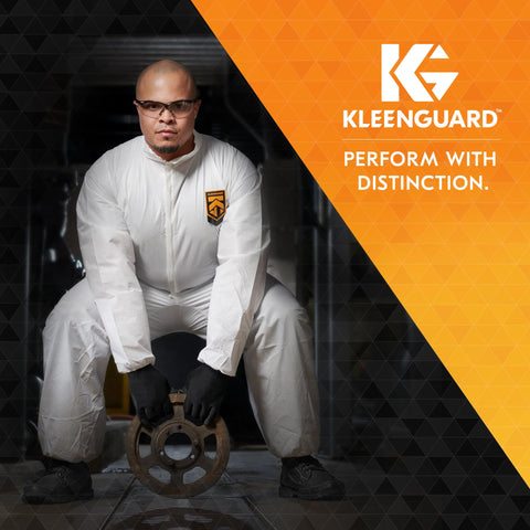 KleenGuard Nemesis wraparound 8-base provides extended peripheral coverage during tasks.