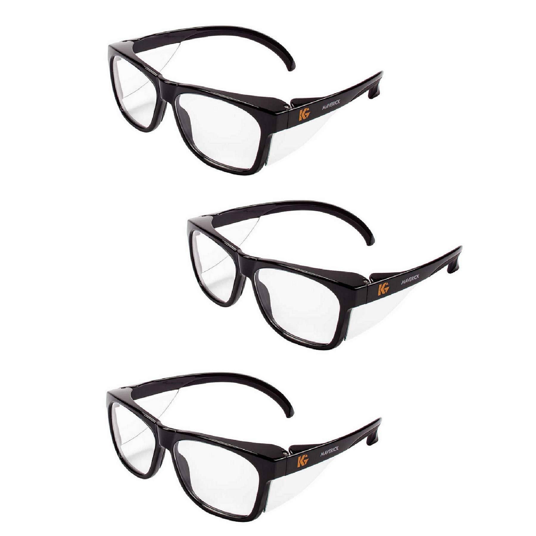 KLEENGUARD V30 Maverick safety glasses front view, lightweight design for all-day wear.