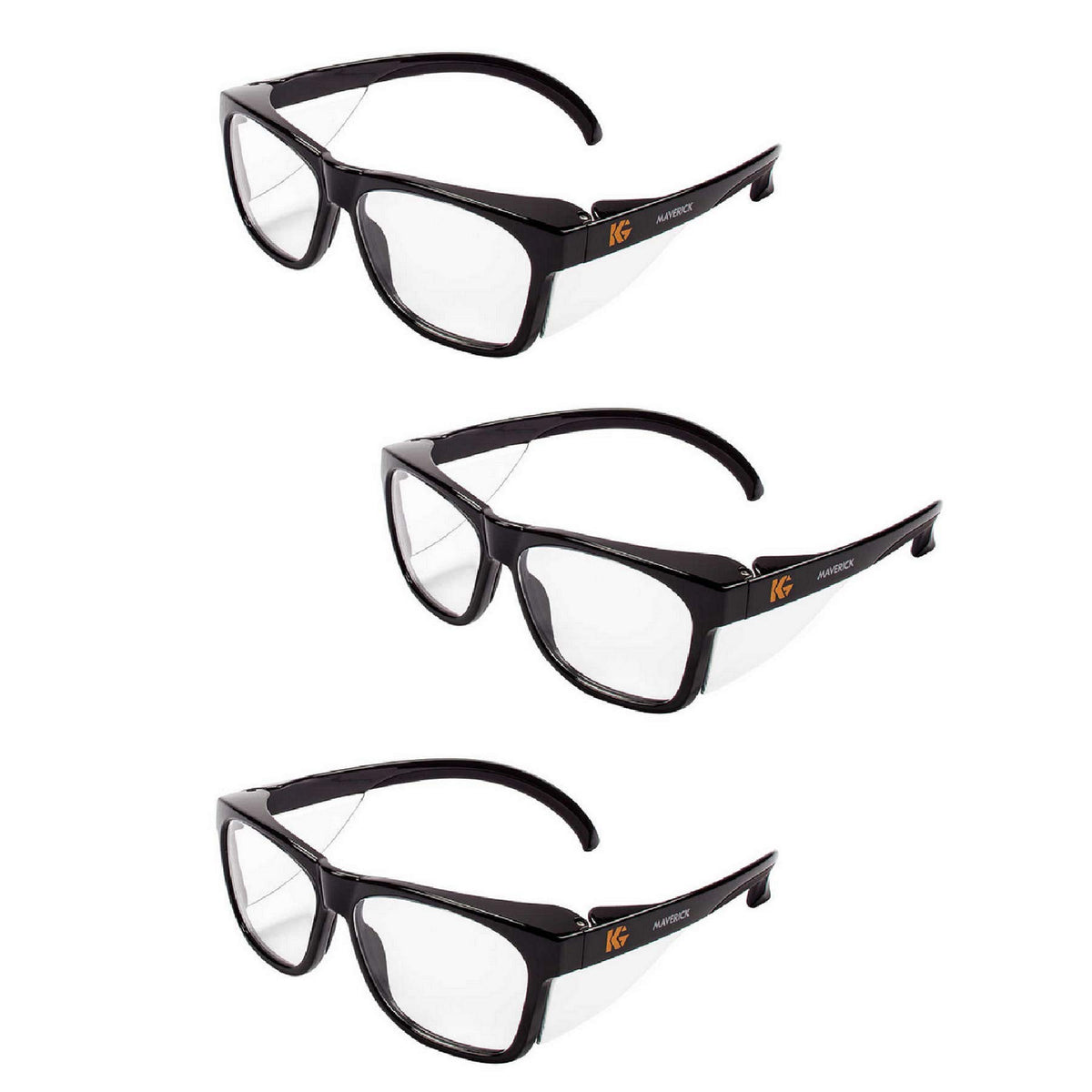 KLEENGUARD V30 Maverick safety glasses front view, lightweight design for all-day wear.