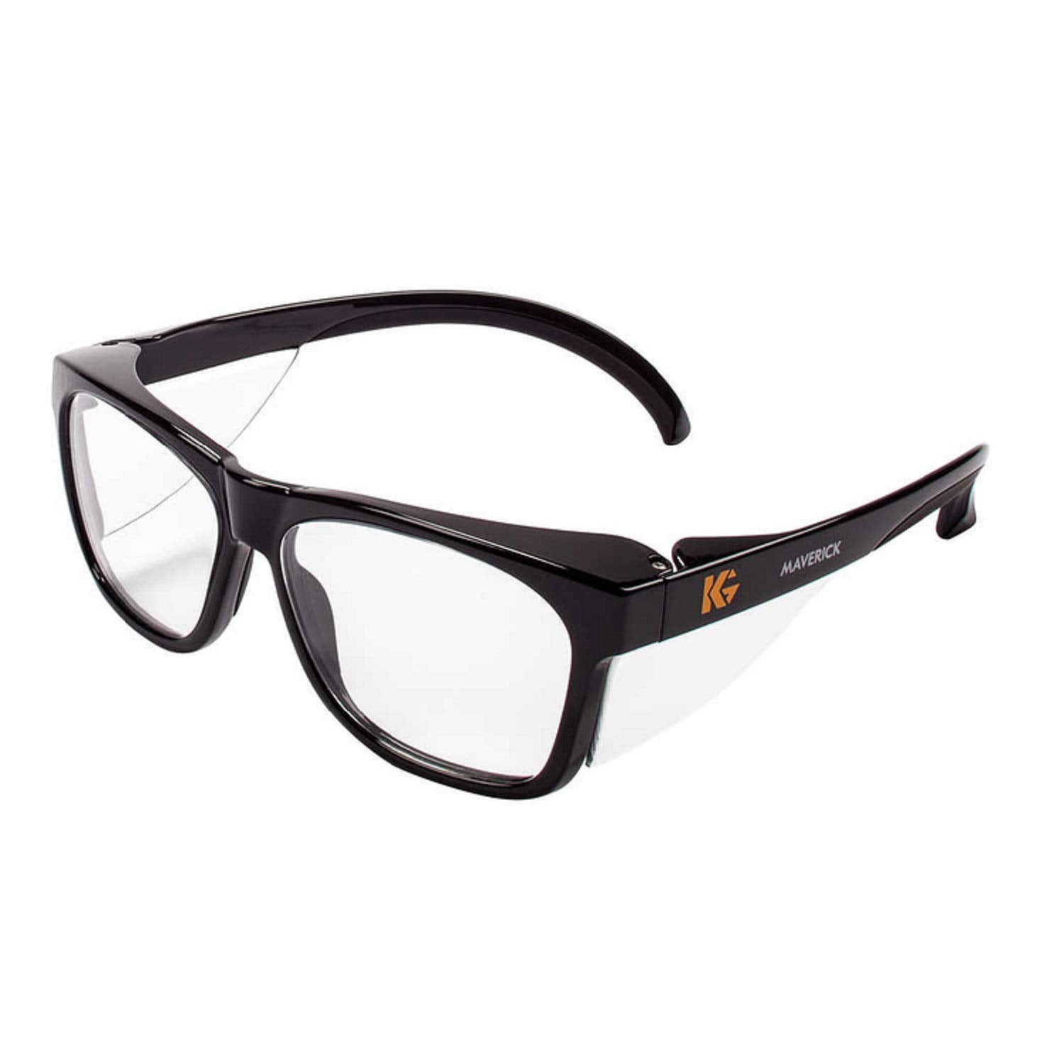 KLEENGUARD V30 Maverick safety glasses side view, secure fit for active work.