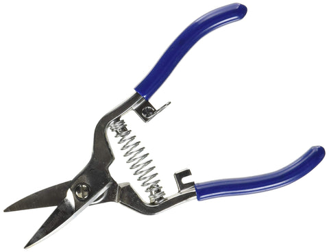 KLEIN CULTERY Heritage snips with spring-loaded ergonomic blue grip for comfortable use.