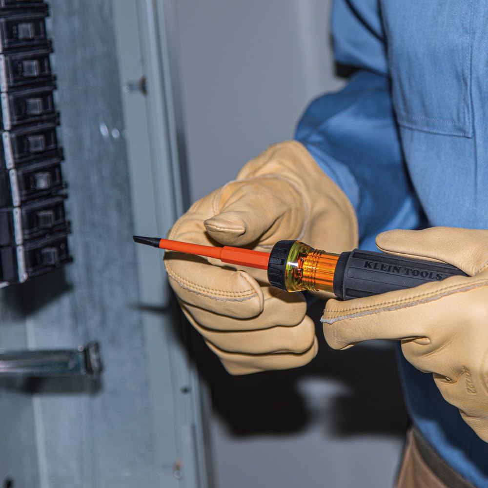 Klein Tools 32286 slim-tip for tight terminal blocks.