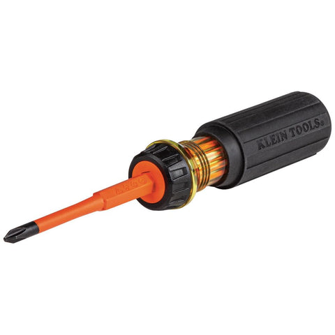 Klein Tools 32293 insulated screwdriver with flip blade for two-drive versatility.
