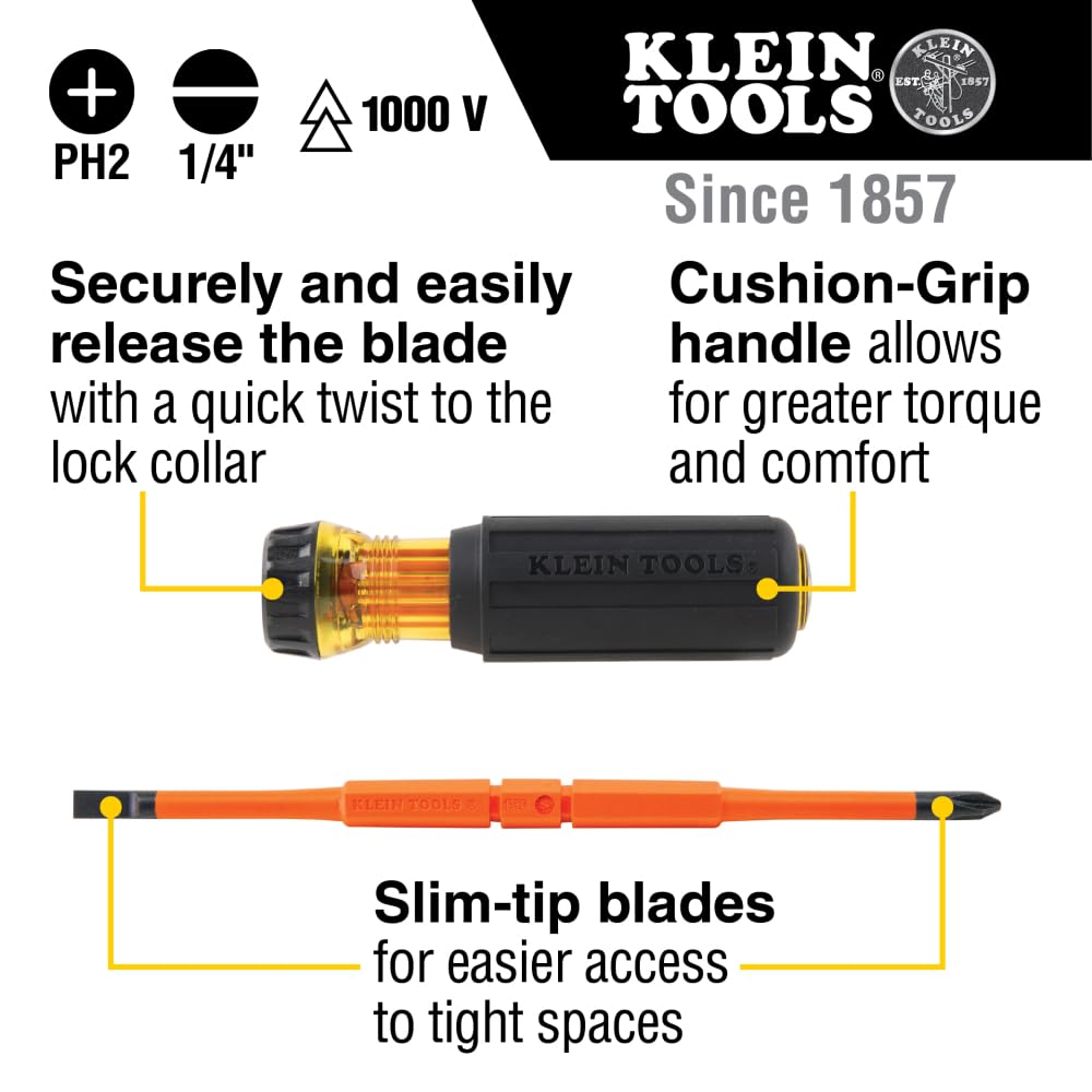 Klein Tools 32293 shows the #2 Phillips end for reliable electrical work.