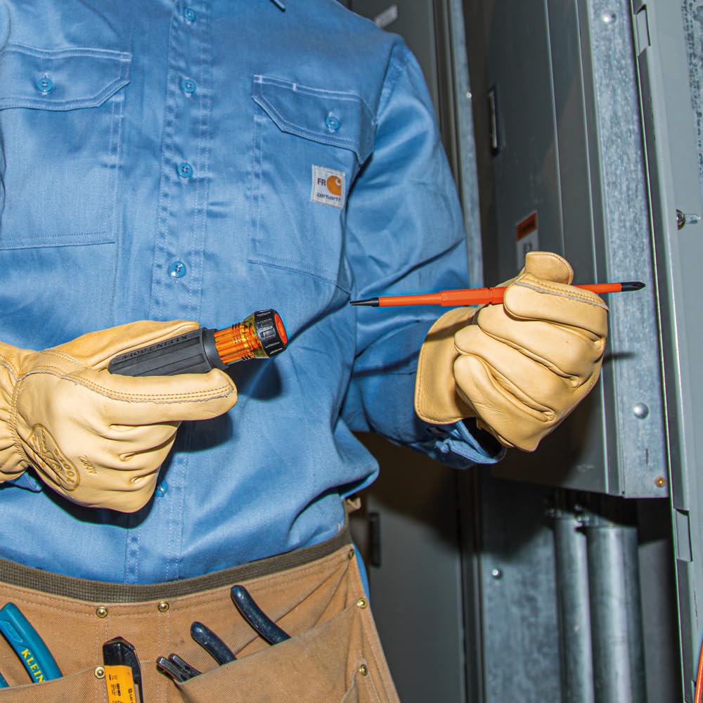 Klein Tools 32293 highlights the 1/4 inch slotted end for tight spaces.