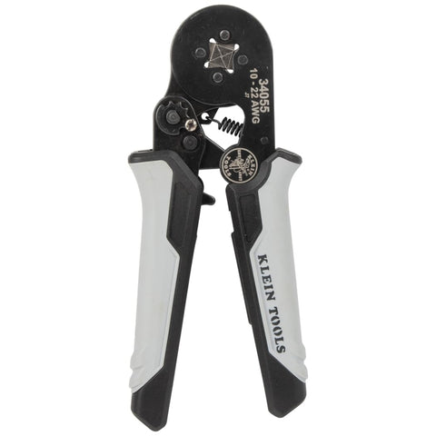 Klein Tools 34055 ferrule crimping tool demonstrating precise square crimps