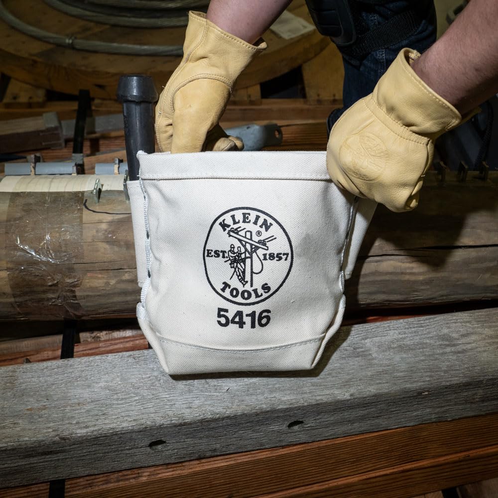 Klein Tools 5416 No. 4 canvas with double bottom for rugged durability.