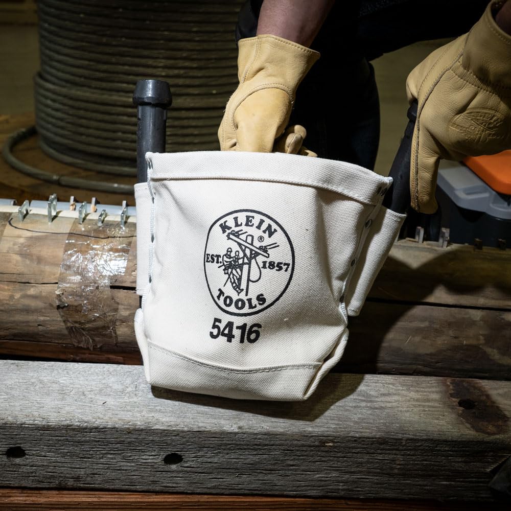 Klein Tools 5416 tool pouch made in USA signaling premium craftsmanship.