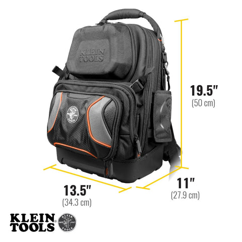 Waterproof molded bottom protects Klein Tools 55485 belongings on wet job sites