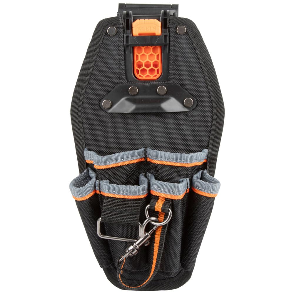 Klein Tools 55830MB MODbox pouch closeup highlights rugged 1680d fabric for durability.