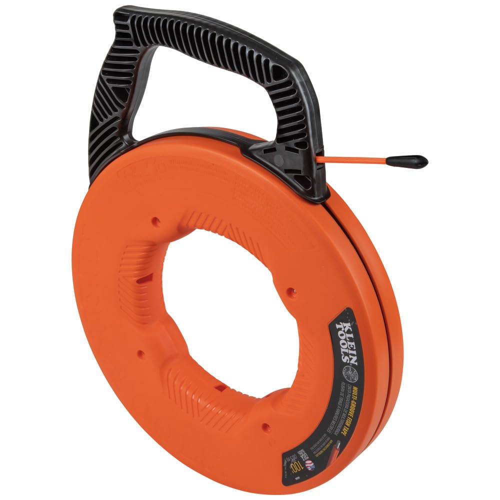 Klein Tools 56383 non-conductive fish tape with nylon tip for safe pulls