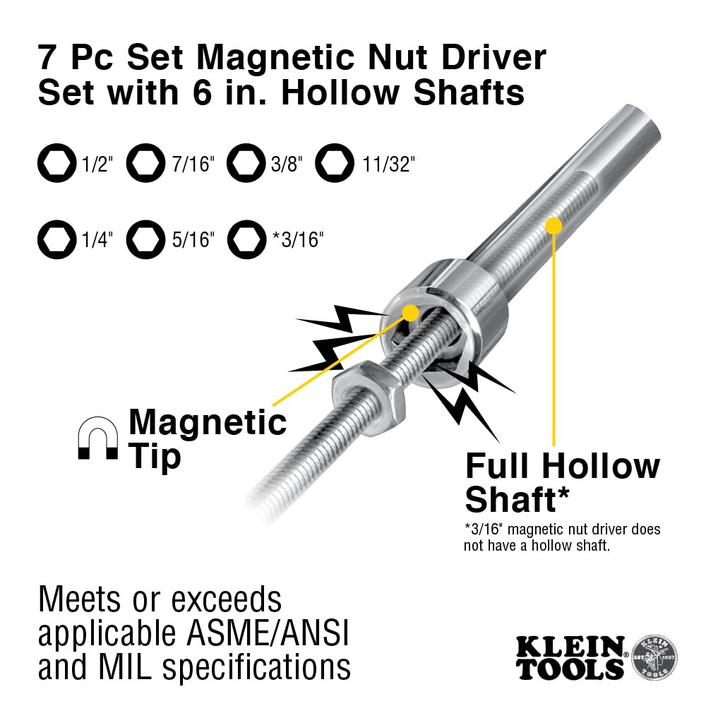 Klein Tools 647M rare-earth magnetic tips secure fasteners