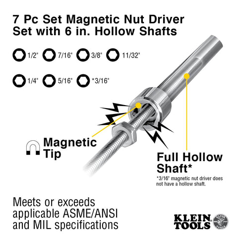 Klein Tools 647M rare-earth magnetic tips secure fasteners