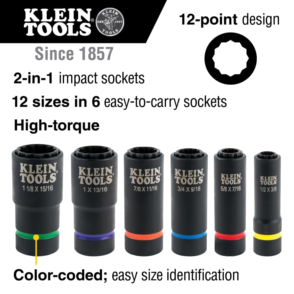Klein Tools 66010 twelve-point sockets offering precise fit for fasteners