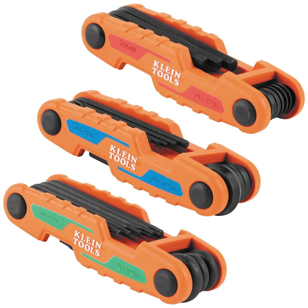 Klein Tools 70543 compact folding hex keys in pocket-ready design for field work