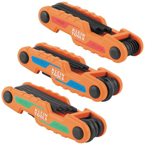 Klein Tools 70543 compact folding hex keys in pocket-ready design for field work