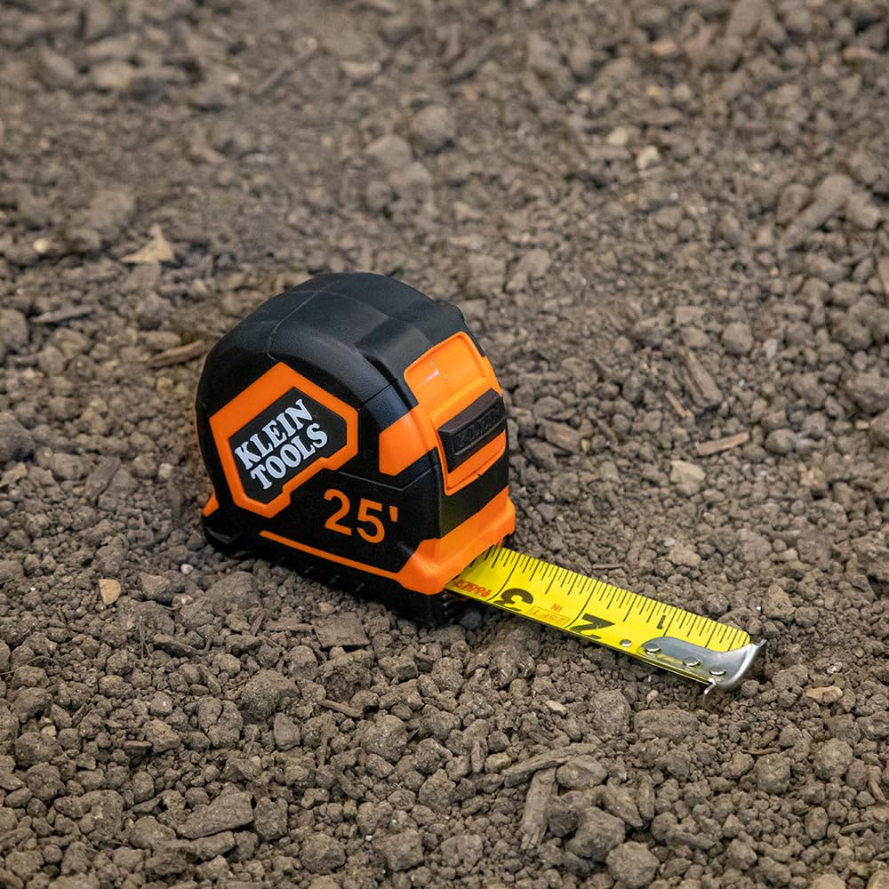 Metal belt clip keeps the tape handy on gear or pockets