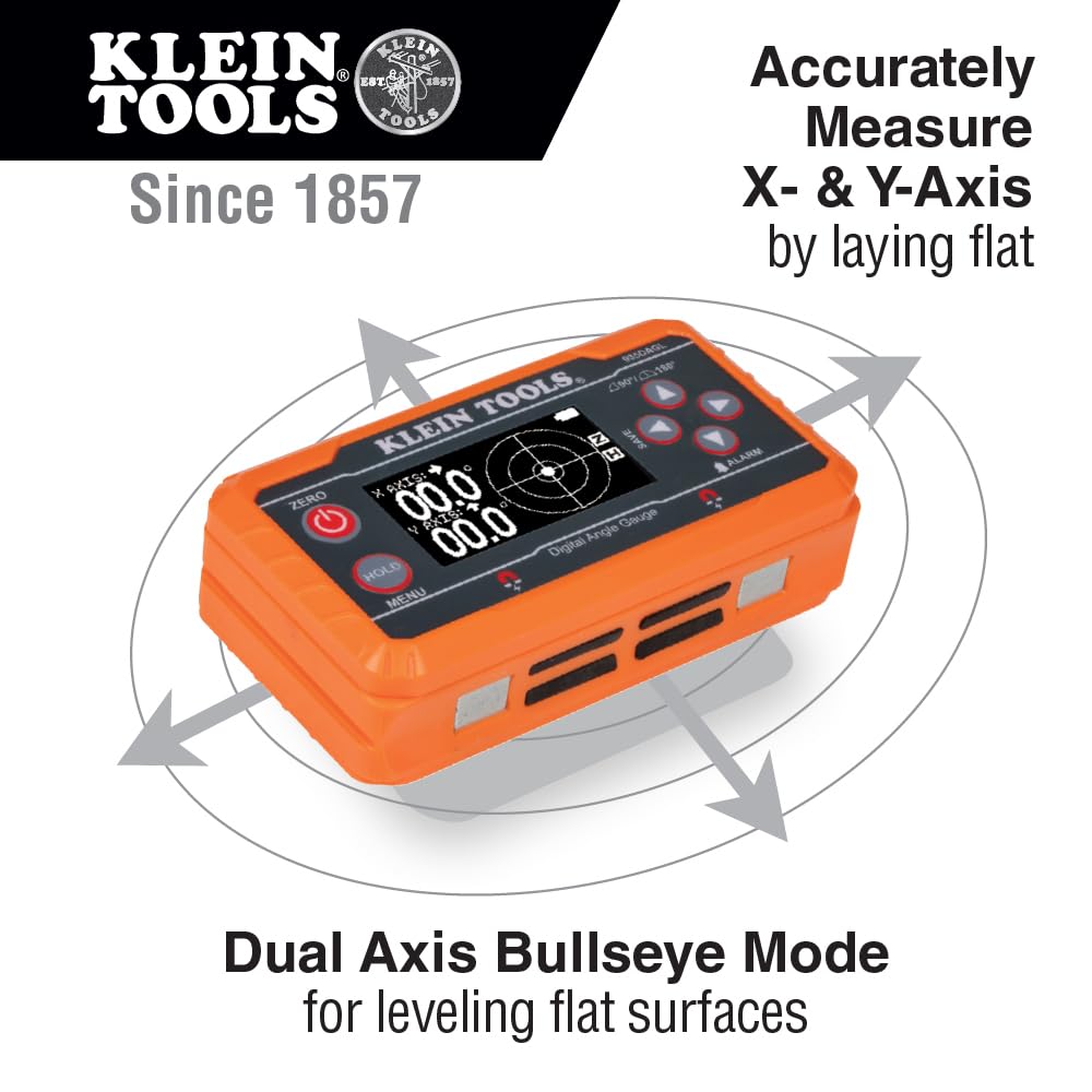 Klein Tools 935DAGL magnetic base enables hands-free setup on ferrous surfaces