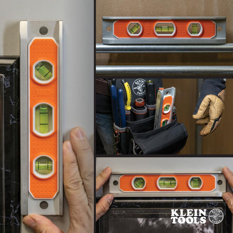 Klein Tools 935R level tapered nose fits tight spaces.