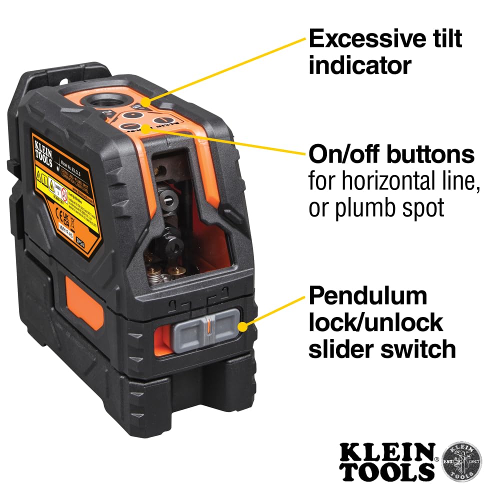 Klein Tools 93LCLS plumb spot ensures vertical alignment accuracy