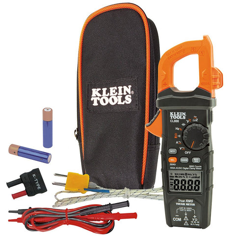 Klein Tools CL800 digital clamp meter display for clear readings