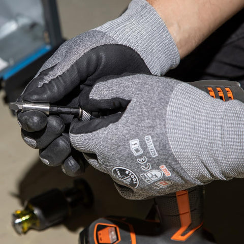 Klein Tools impact-rated bits in a compact drive for heavy-duty tasks