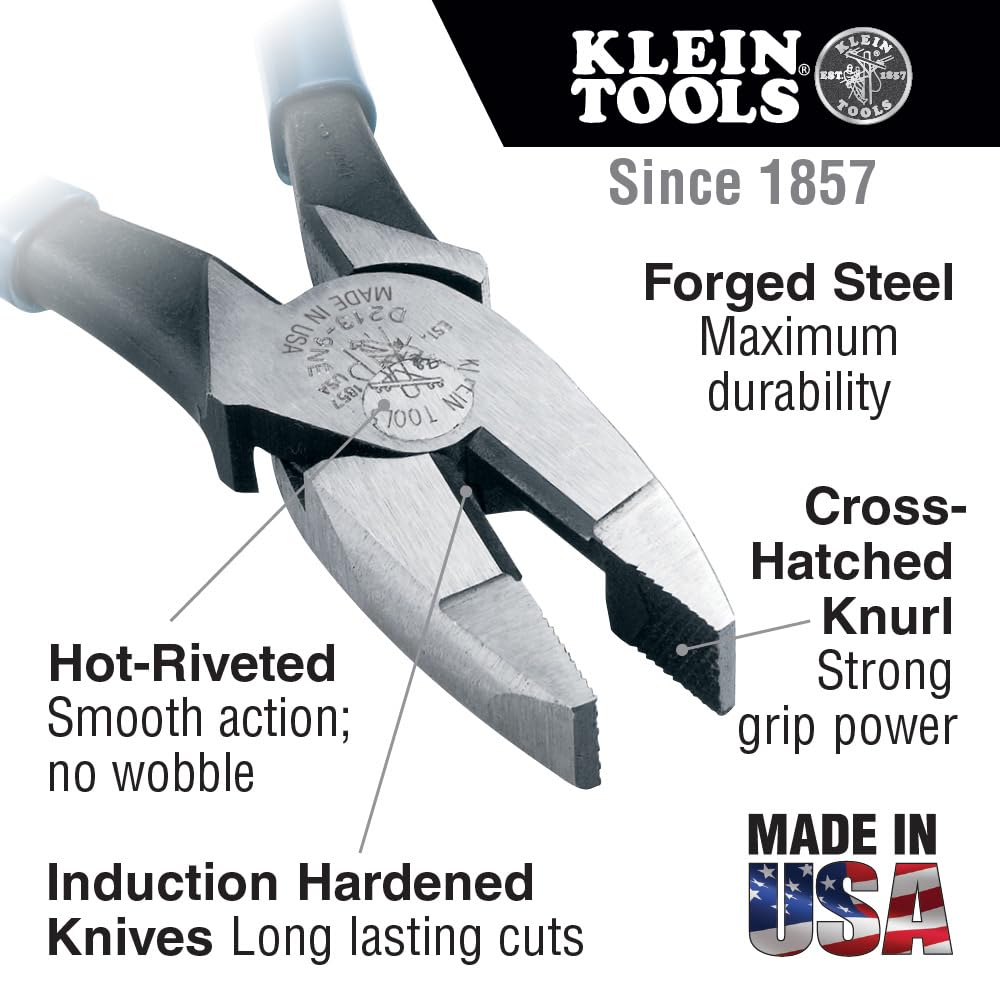 Klein Tools D213-9NE high-leverage design in action.
