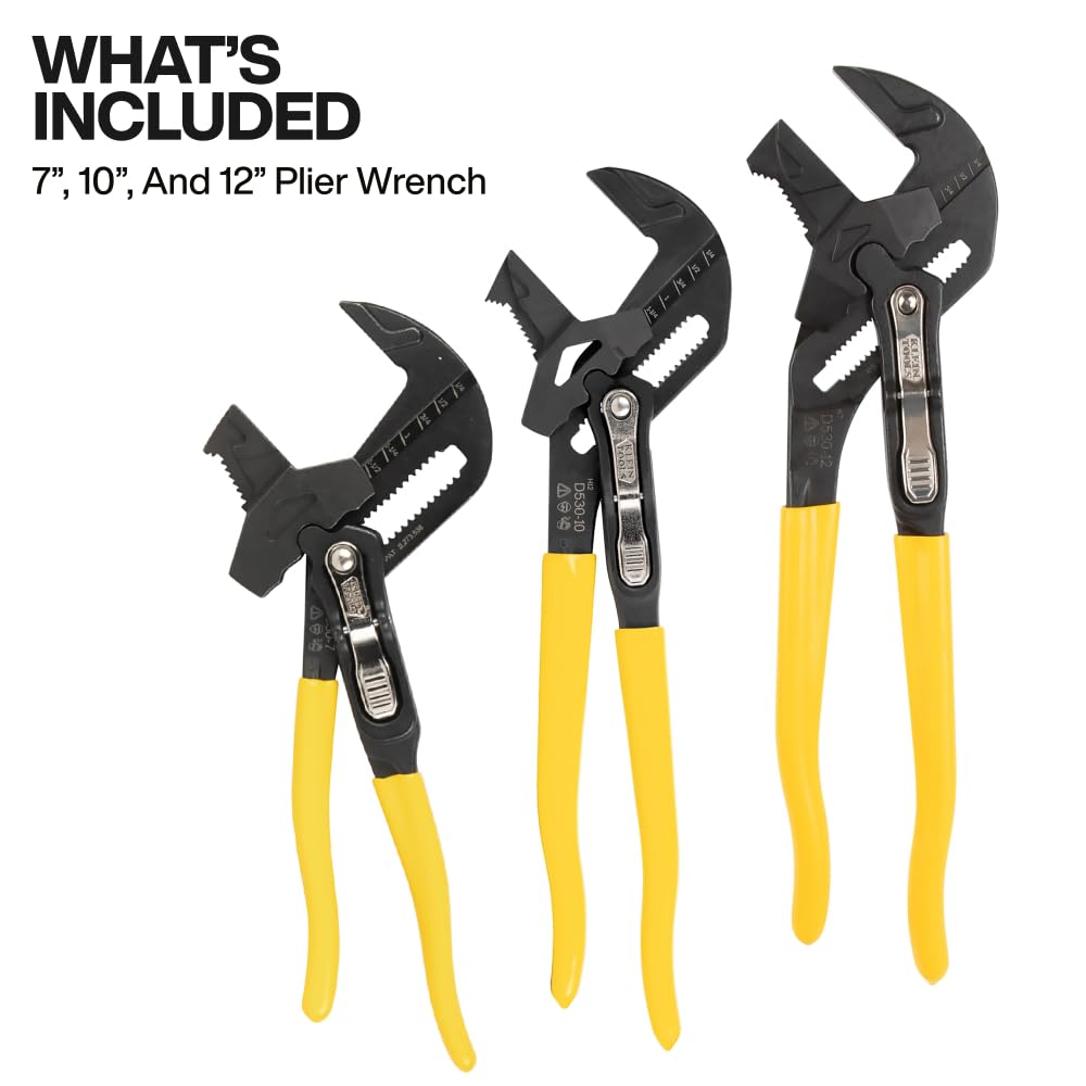 Klein Tools D53003KIT 10-inch plier wrench with parallel jaws for large fasteners