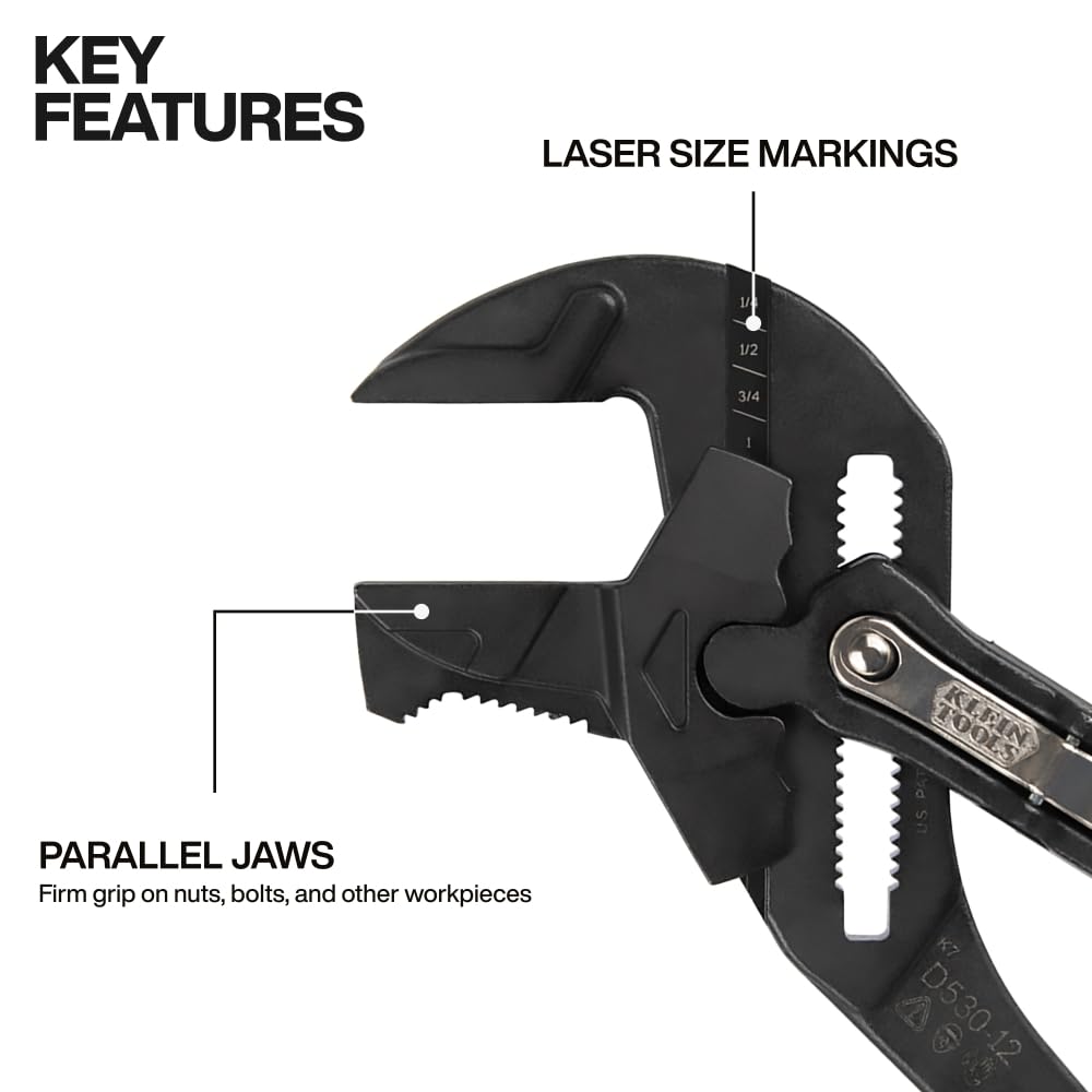 Klein Tools D53003KIT 12-inch plier wrench with reversible jaw for tougher pipes