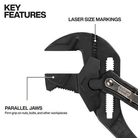 Klein Tools D53003KIT 12-inch plier wrench with reversible jaw for tougher pipes