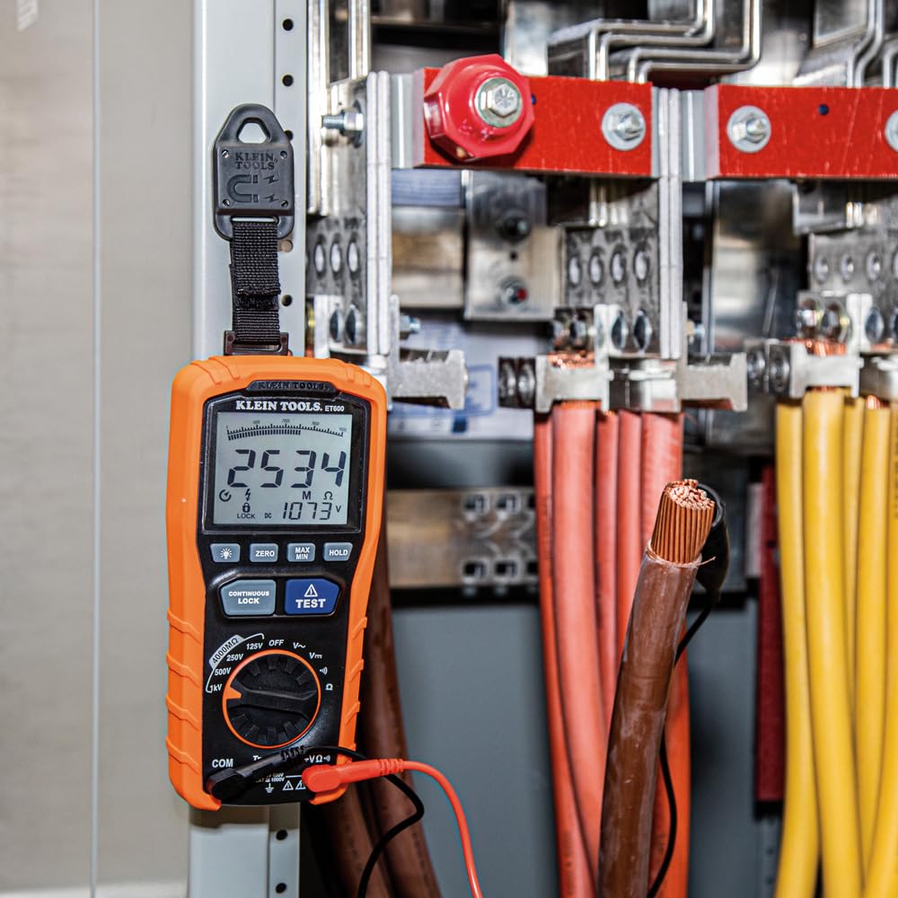 ET600 high voltage warning icon displayed during test