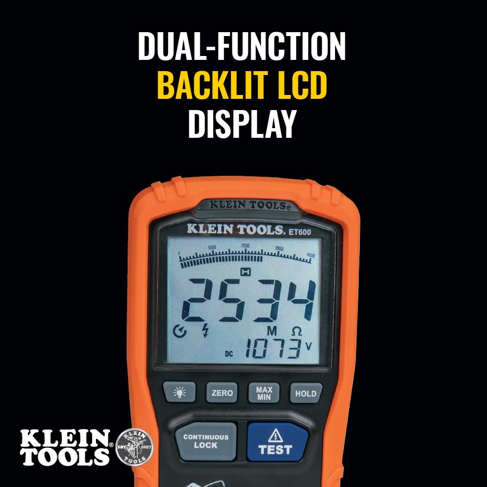 ET600 insulation resistance test at 1000V DC for insulation verification