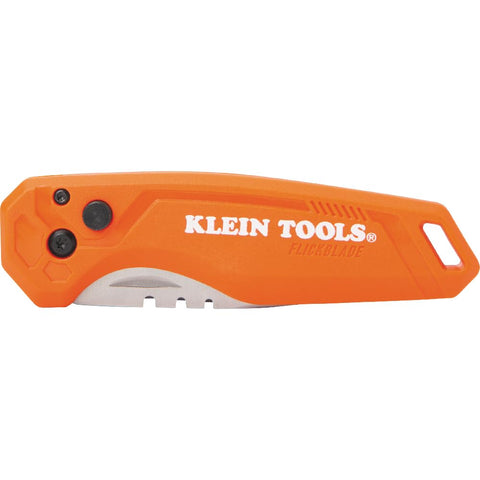 Visible orange handle with tether hole aids quick access.