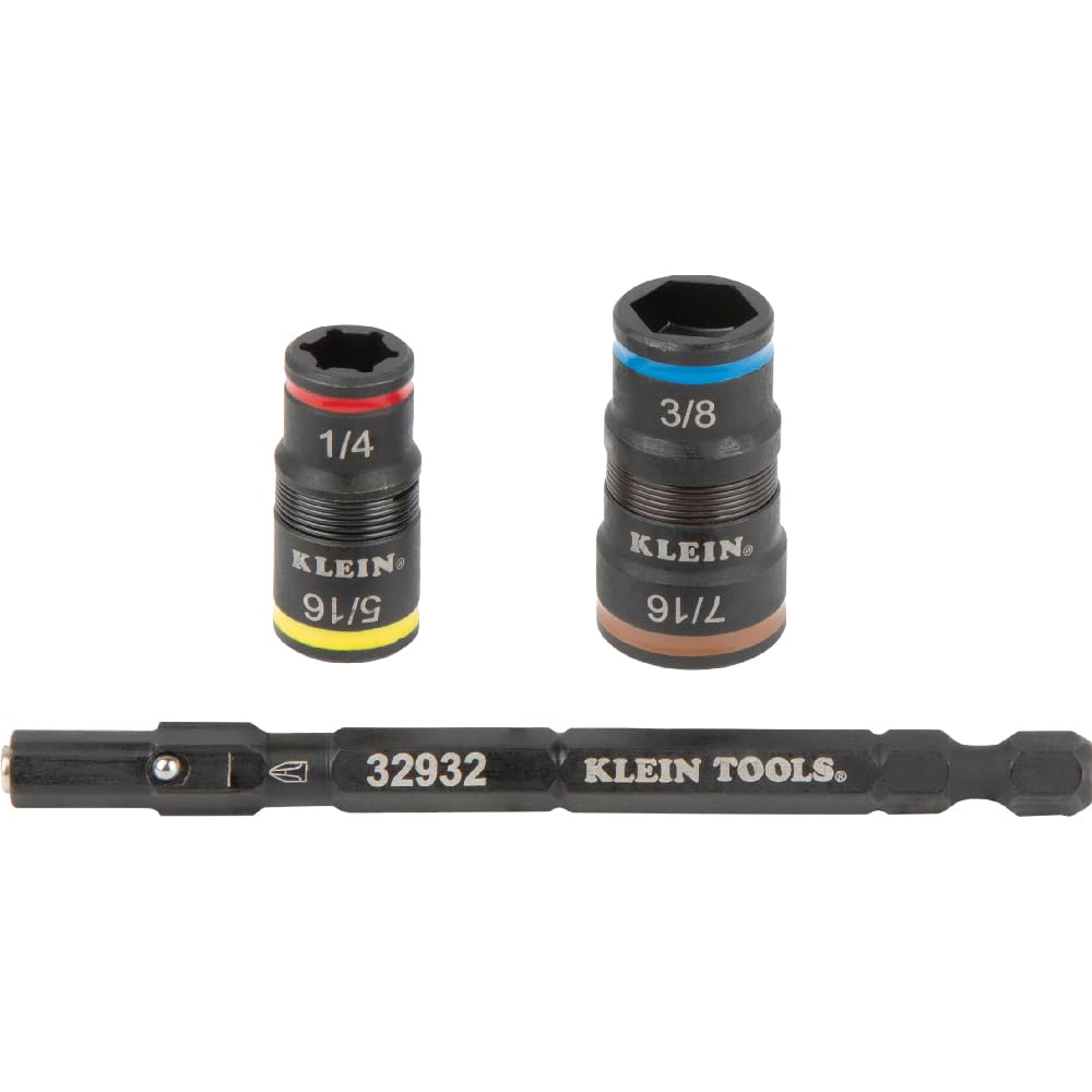 Klein Tools color-coded flip sockets for quick size identification