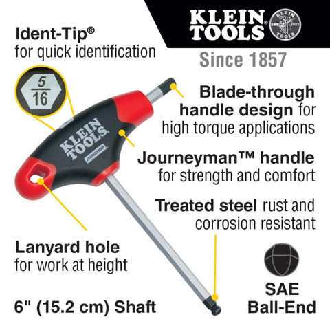 Klein Tools JTH610EB dual-material Journeyman handles provide secure grip.