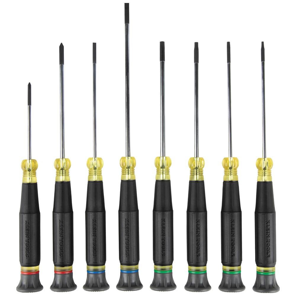 Klein Tools 85617 mini precision screwdriver set with flat tip 3-32 for delicate electronics