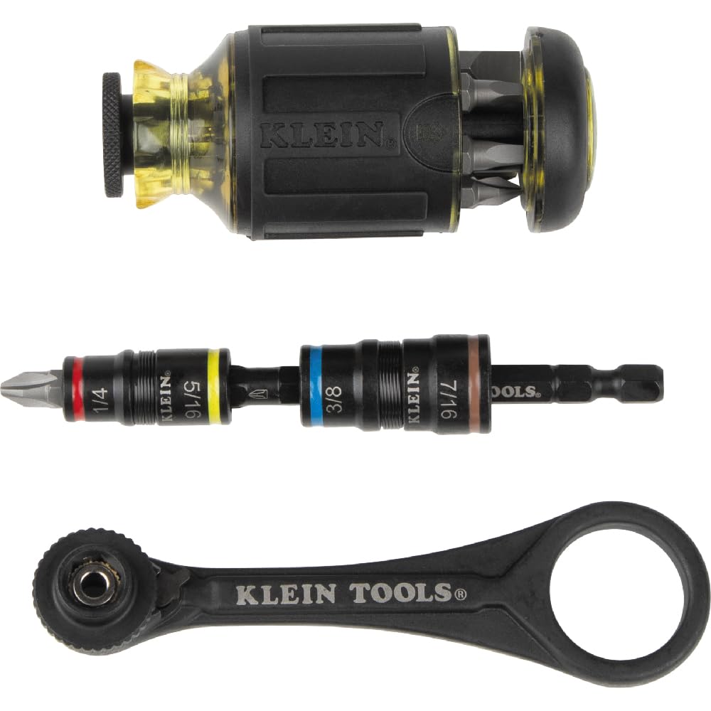 Klein Tools mini ratchet in a slim profile for tight spaces