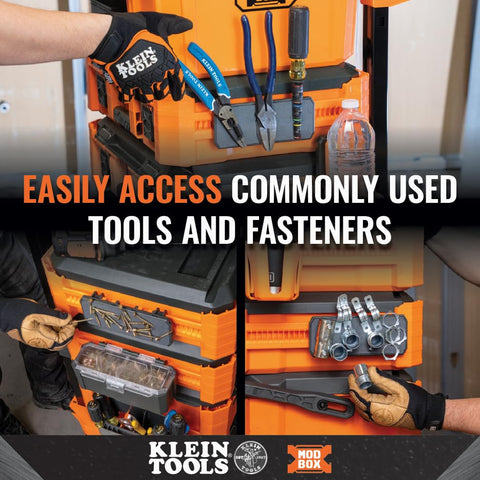 Klein Tools MODbox durable TPV overmold for rugged use.