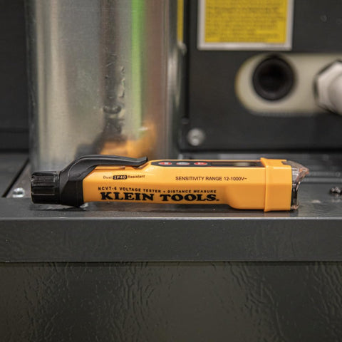 Klein Tools NCVT-6 used on a live panel with non-contact safety