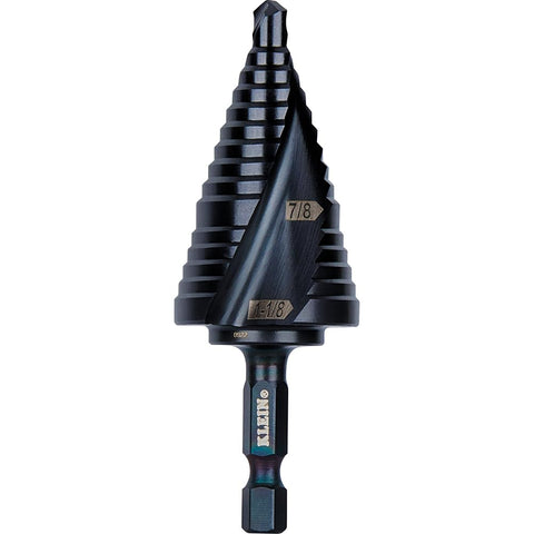 Klein Tools QRST11 step bit with quick-release hex shank.