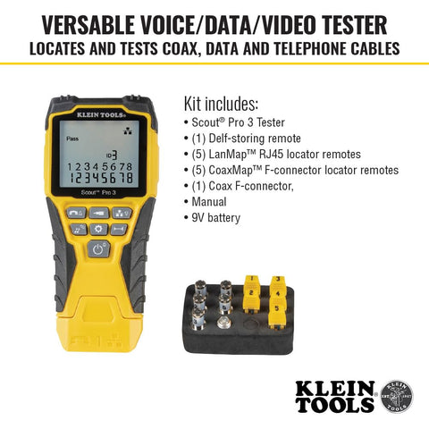 Klein Tools VDV501-851 length measurement up to 2000 feet.