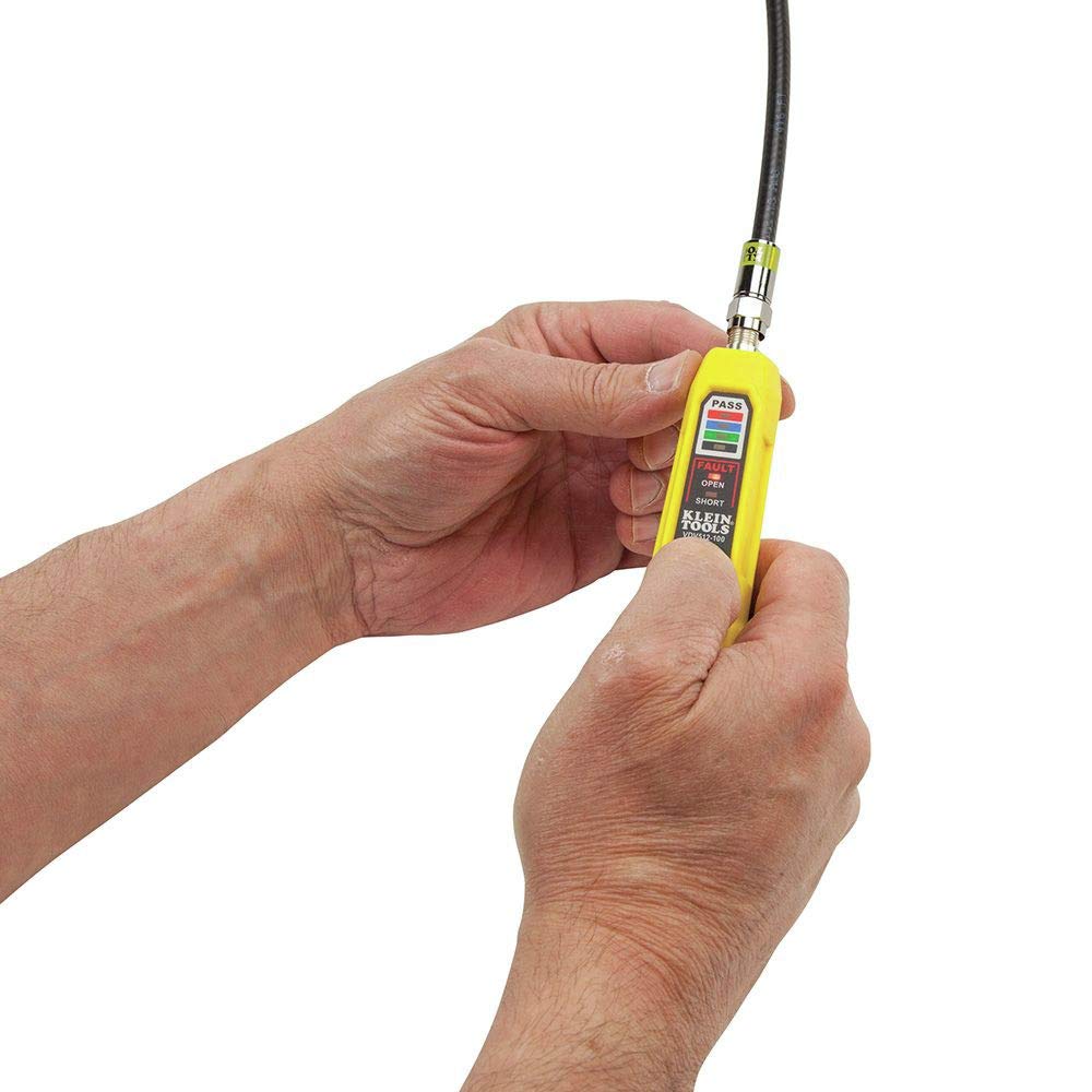 Klein Tools Coax Explorer 2 tester verifies continuity and maps cable paths