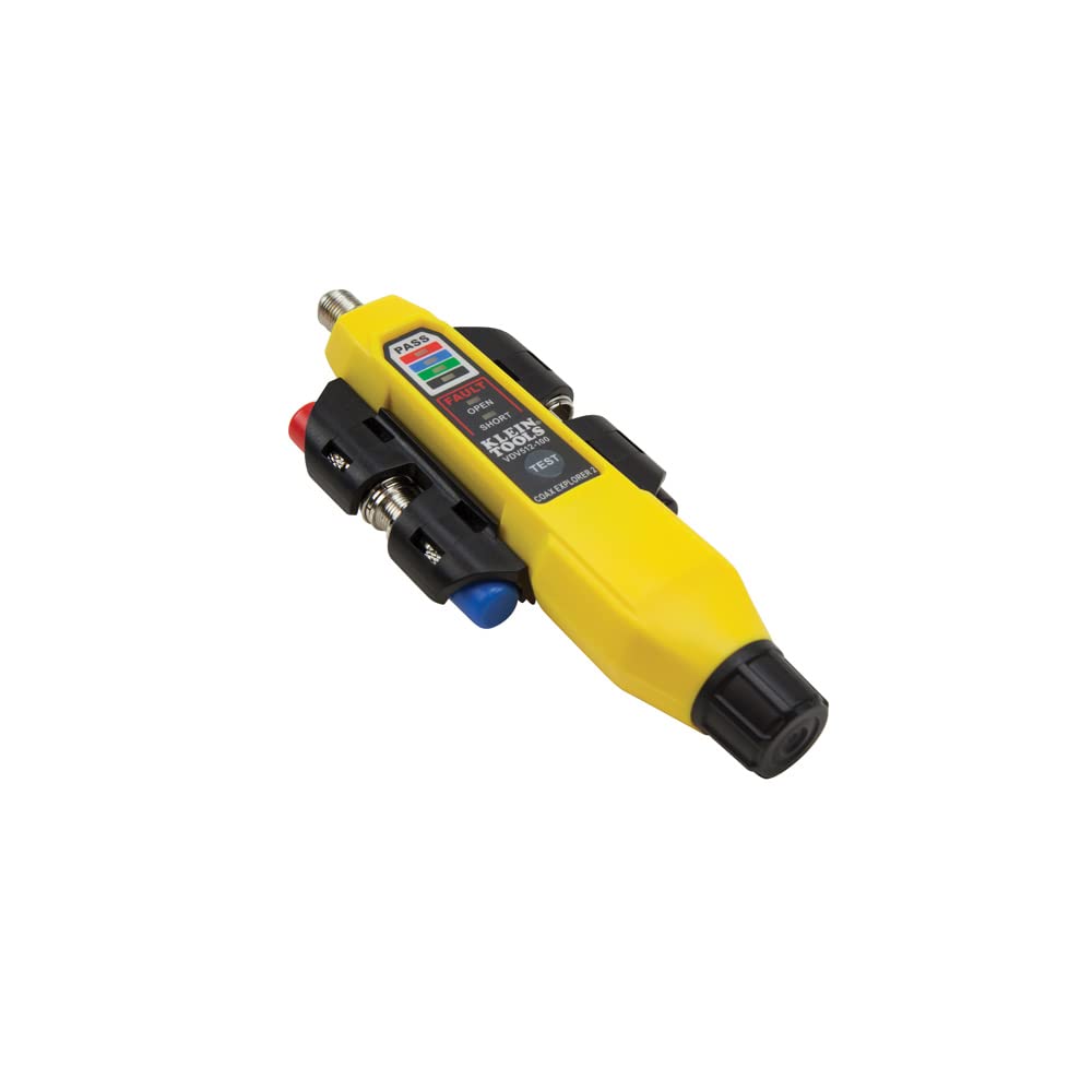 Klein Tools VDV512-101 Explorer 2 F adapter included for diverse coax setups.