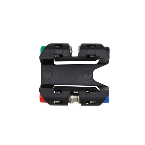Klein Tools remote holder clip shown attached to a tester for organization.