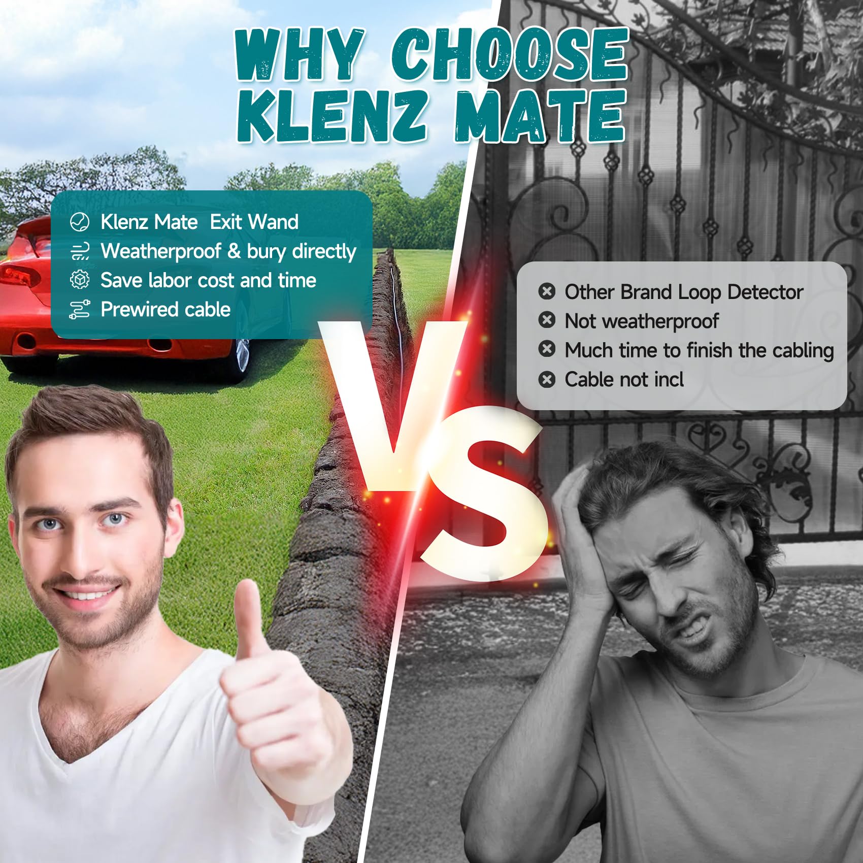 KlenzMate 50ft cable and connectors provide durable, weatherproof connections for gates.