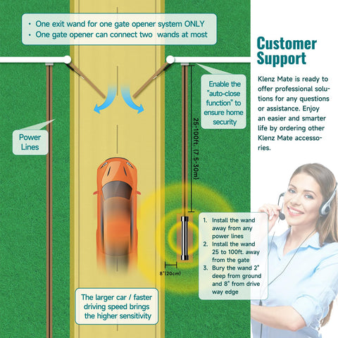 KlenzMate automatic detection demo shows hands-free gate opening when vehicles approach.