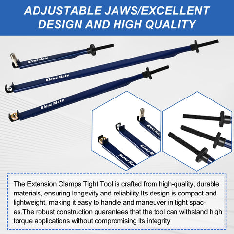 KlenzMate 7.87-inch extension clamp for compact reach in narrow panels.